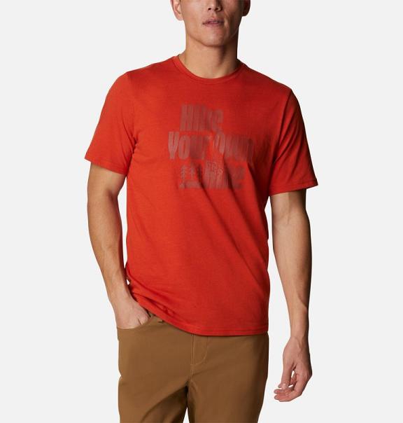 Columbia Alpine Way T-Shirt Red For Men's NZ1745 New Zealand